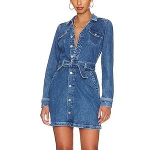 PAIGE Long Sleeve Mayslie Denim Dress w/ Pockets sz 4
